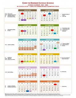 School Calendar for 2021-2022 - Our Lady of the Snows Catholic Academy